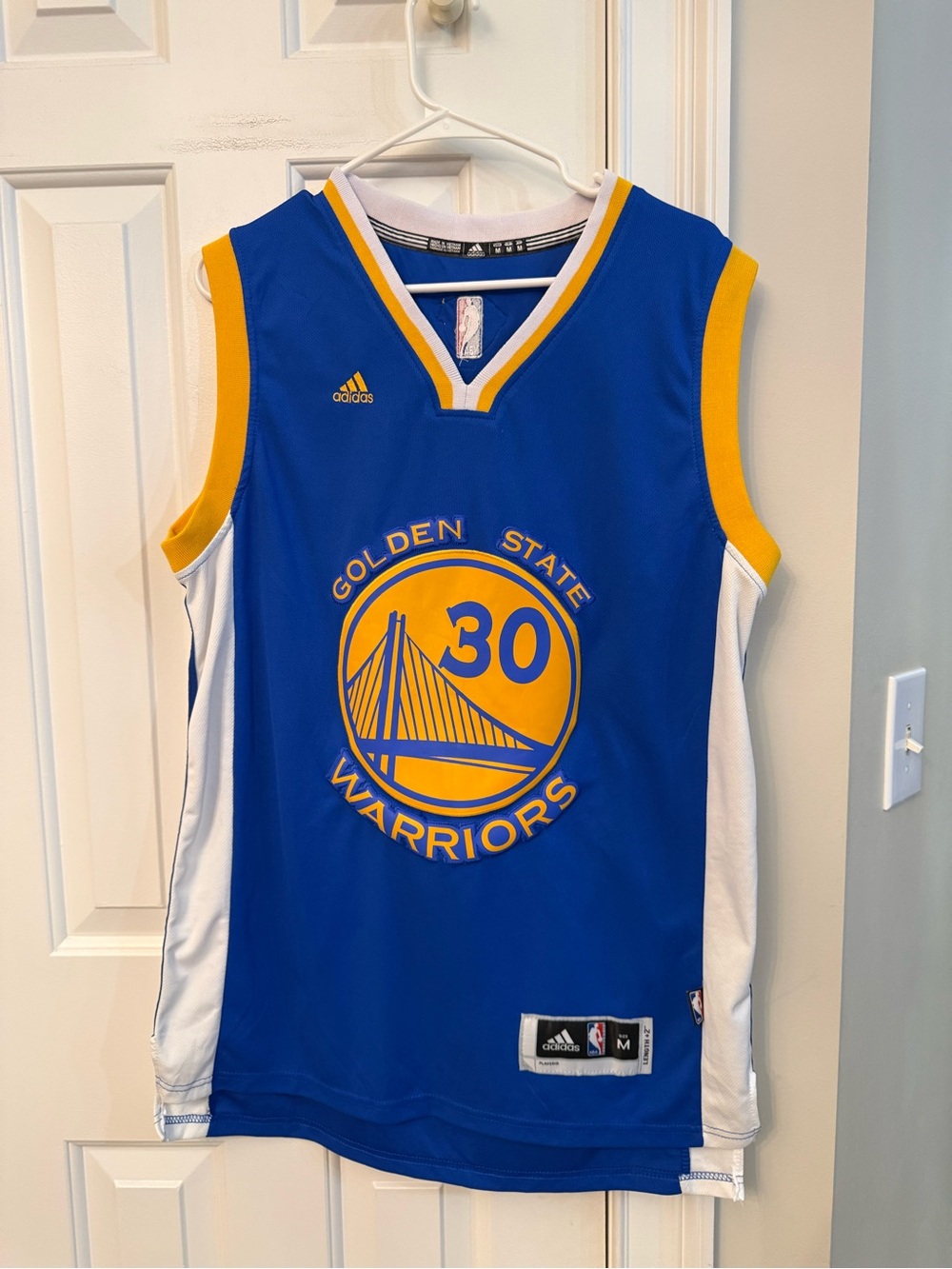 MEn’s Adidas Blue & Yellow Golden State Warriors Curry Jersey